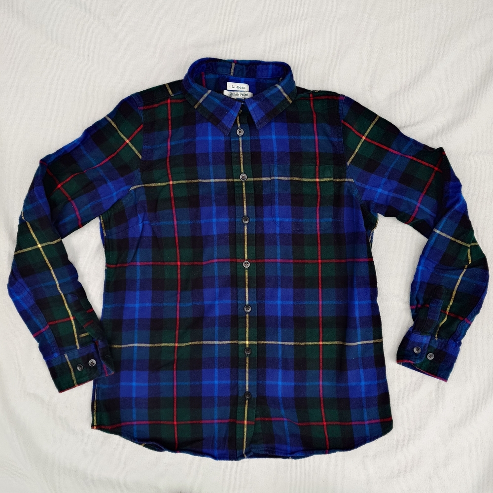 Blue and Green Plaid Women's Shirt